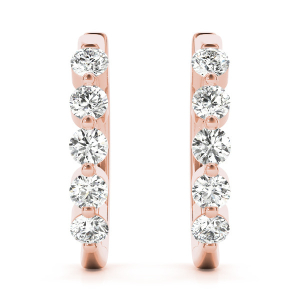 James Lab-Created Rose Gold Hoop Diamond Earrings