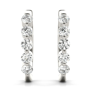 James Lab-Created Round cut Hoop Diamond Earrings