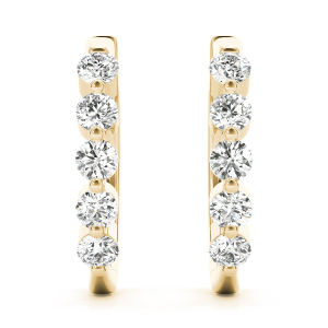 James Lab-Created Yellow Gold Hoop Diamond Earrings