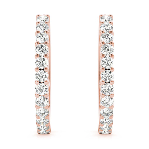 Evelyn Lab-Created Rose Gold Hoop Diamond Earrings