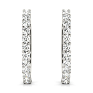 Evelyn Lab-Created Round cut  Hoop Diamond Earrings