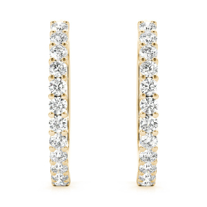 Evelyn Lab-Created Yellow Gold Hoop Diamond Earrings