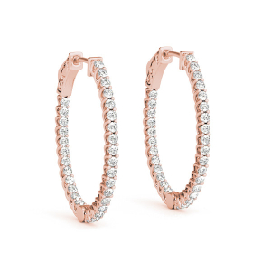 Eirian Lab-Created Rose Gold Hoop Diamond Earrings