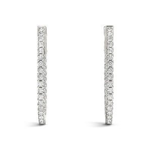 Eirian Lab-Created Round cut Hoop Diamond Earrings