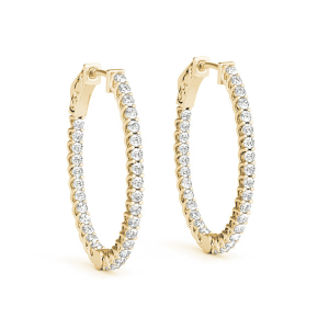 Eirian Lab-Created Yellow Gold Hoop Diamond Earrings