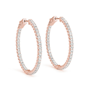 Lewis Lab-Created Rose Gold Hoop Diamond Earrings