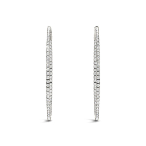 Lewis Lab-Created Round cut  Hoop Diamond Earrings