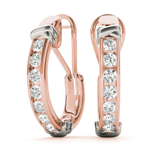 Diem Lab-Created Rose Gold Hoop Diamond Earrings