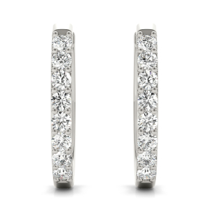 Diem Lab-Created Round cut Hoop Diamond Earrings