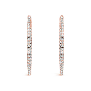 Aisha Lab-Created Rose Gold Hoop Diamond Earrings