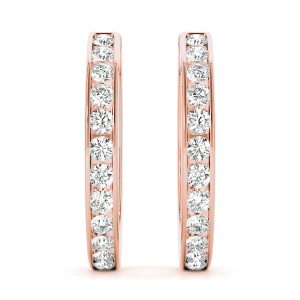 Maisy Lab-Created Rose Gold Hoop Diamond Earrings