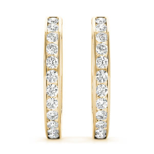 Maisy Lab-Created Yellow Gold Hoop Diamond Earrings