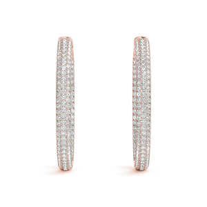 Rosle Lab-Created Rose Gold Hoop Diamond Earrings