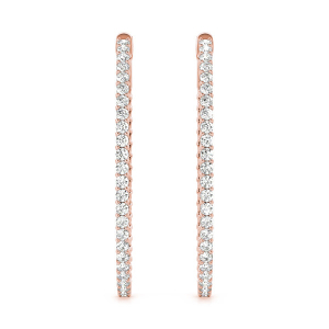 Esabel Lab-Created Rose Gold Hoop Diamond Earrings