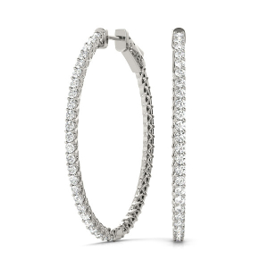 Esabel Lab-Created Round cut Hoop Diamond Earrings