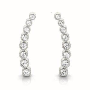 Charlotte Lab-Created Round cut Hoop Diamond Earrings