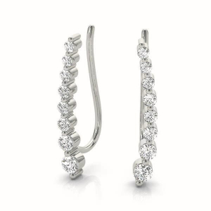 Summer Lab-Created Round cut Hoop Diamond Earrings