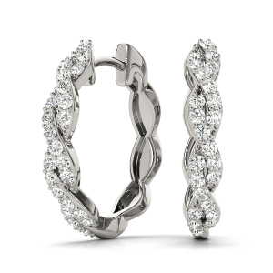 Dolores Lab-Created Round cut Hoop Diamond Earrings