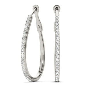 Keira Lab-Created Round cut Hoop Diamond Earrings