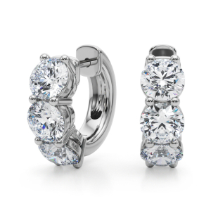 Rory Lab-Created Round cut Hoop Diamond Earrings