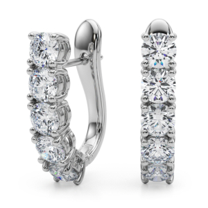 Reuben Lab-Created Round cut Hoop Diamond Earrings