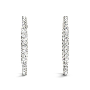 Lauren Lab-Created Round cut Hoop Diamond Earrings