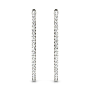 Natalie Lab-Created Round cut Hoop Diamond Earrings