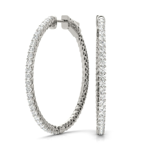 Hazel Lab-Created Round cut Hoop Diamond Earrings