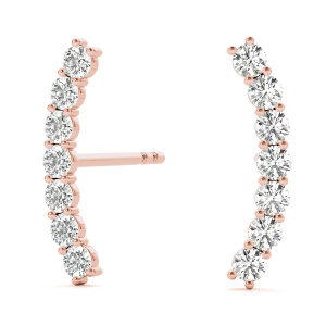 Alfie Lab-Created Rose Gold Prong Set Studs Diamond Earrings