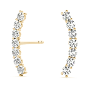 Alfie Lab-Created Yellow Gold Prong Set Studs Diamond Earrings