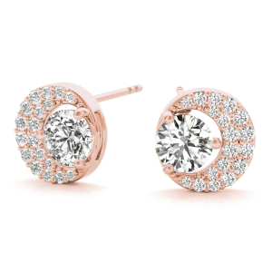 Miley Lab-Created Rose Gold Studs Diamond Earrings