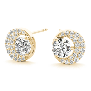 Miley Lab-Created Yellow Gold Studs Diamond Earrings