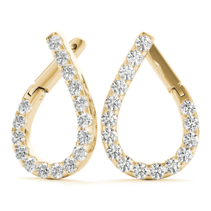 Aniya Natural Yellow Gold Pave Setting  Studs Diamond Earrings