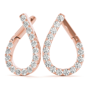 Aniya Natural Rose Gold Pave Setting  Studs Diamond Earrings