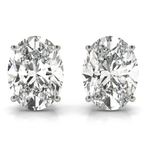 Vincia Lab-Created Oval cut 4 Prong Set  Studs Diamond Earrings