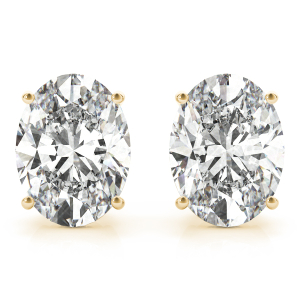 Vincia Lab-Created Yellow Gold 4 Prong Set Studs Diamond Earrings