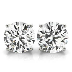 Rheena Lab-Created Round cut 4 Prong Set  Studs Diamond Earrings