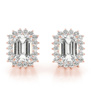 Ettie Natural Rose Gold Halo Diamond Earrings