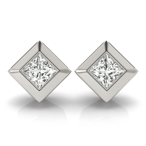 Evi Natural Diamond Silver Studs Earrings