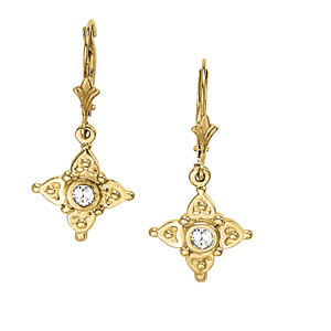 Ellinore Natural Diamond Yellow Gold Womens Drop Earrings