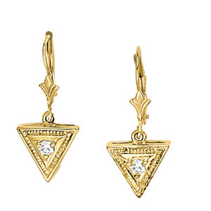  Elysa Natural Diamond Yellow Gold Womens Drop Earrings