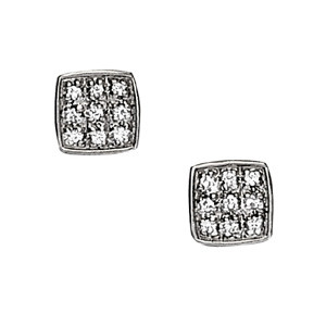  Eura Natural Platinum Diamond Cluster Earrings