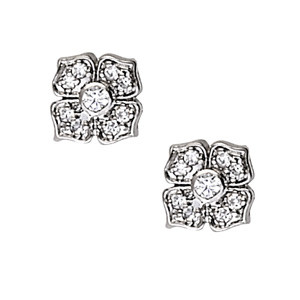 Fazi Natural Platinum Diamond Cluster Earrings