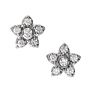 Erikka Natural Platinum Diamond Cluster Earrings