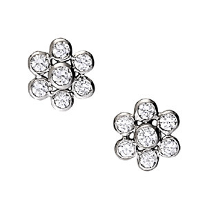 Faryat Natural Rose Gold Diamond Cluster Earrings