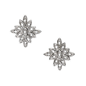 Eirini Natural Platinum Diamond Cluster Earrings