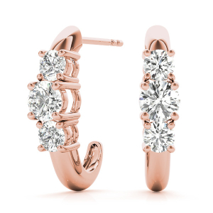  Fina Natural Rose Gold Diamond Cluster Earrings