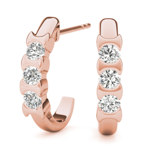 Freddi Natural Rose Gold Diamond Cluster Earrings