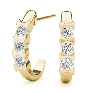 Freddi Natural Yellow Gold Diamond Cluster Earrings