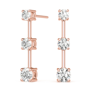 Feiga Natural Rose Gold Journey Diamond Earrings